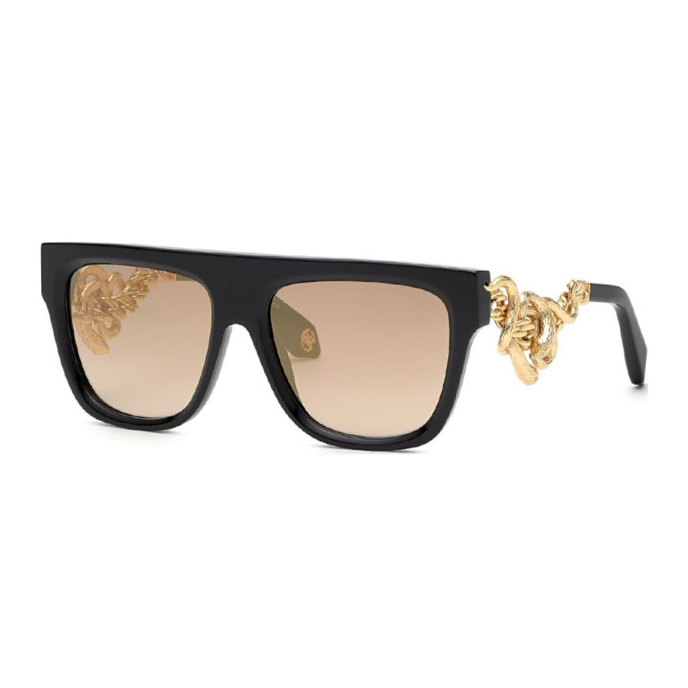 NEW Roberto Cavalli SRC014M 700G Black/Gold Sunglasses Authentic